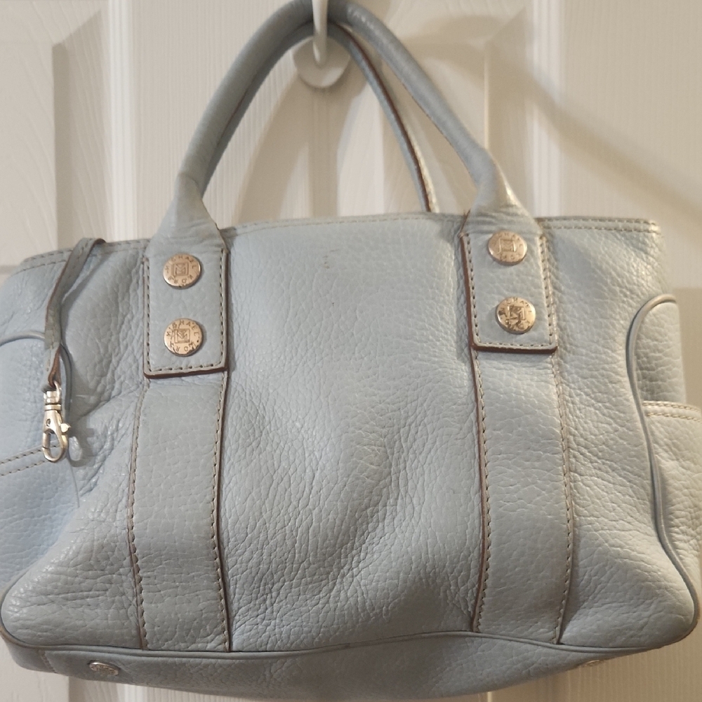 Michael Kors Blue Satchel with Gold Hardware